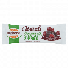Cerbona gluténmentes, laktózmentes csokoládés-meggyes müzliszelet 35 g