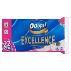 Ooops! Excellence Sensitive toalettpapír 3 rétegű 16 tekercs