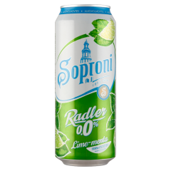 Soproni Radler lime-mentás alkoholmentes sörital 0,0% 0,5 l 