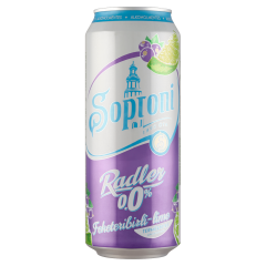 Soproni Radler feketeribizli-lime alkoholmentes sörital 0,5 l doboz