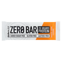 BioTechUSA Zero Bar csokoládé-karamell ízű magas fehérjetartalmú szelet édesítőszerekkel 50 g