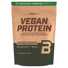 BioTechUSA Vegan Protein cukormentes csokoládé-fahéj ízű fehérje italpor édesítőszerekkel 500 g
