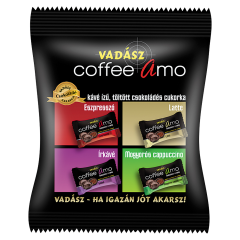 Vadász Coffee Amo 4 féle kávé ízű, töltött csokoládés cukorka 100 g