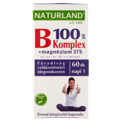 Naturland B 100% Komplex + Magnézium 375 étrend-kiegészítő kapszula 60 db 60 g
