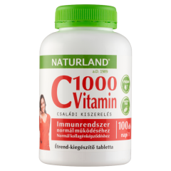 Naturland C vitamin 1000 mg étrend-kiegészítő tabletta 100 db 130 g