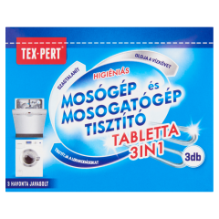 Tex-Pert 3in1 higiéniás mosógép és mosogatógép tisztító tabletta 3 db 60 g
