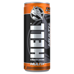 HELL Multi+ vegyes gyümölcsízű koffeintartalmú, szénsavas, alkoholmentes ital 250 ml
