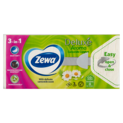Zewa Deluxe Aroma Camomile Comfort illatosított papír zsebkendő 3 rétegű 90 db