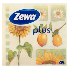 Zewa Plus napraforgó mintás szalvéta 1 rétegű 45 db