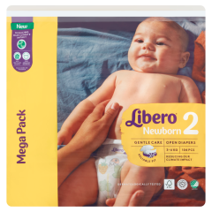Libero Newborn egyszerhasználatos pelenkanadrág, méret: 2, 3-6 kg, 104 db