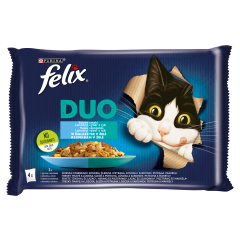 Felix Fantastic Duo Halas Válogatás aszpikban nedves macskaeledel 4 x 85 g (340 g)