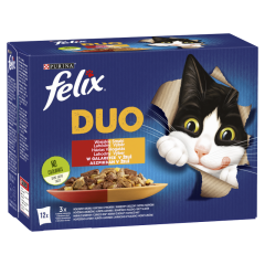 Felix Fantastic Duo Házias Válogatás aszpikban nedves macskaeledel 12 x 85 g (1,02 kg)