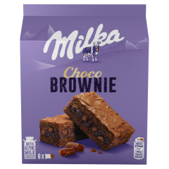 Milka Choco Brownie sütemény alpesi tejcsokoládéval és tejcsokoládé darabokkal 6 db 150 g