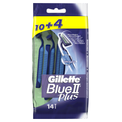 Gillette Blue II Plus Eldobható Férfi Borotva, 10 + 4 db