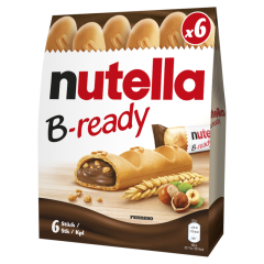 Nutella B-ready ropogós ostya kakaós mogyorókrémmel és búzakészítménnyel töltve 6 x 22 g