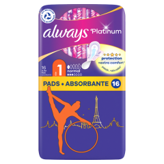 Always Platinum Normal (1-Es Méret) Szárnyas Egészségügyi Betét, 16 db