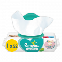 Pampers Sensitive Nedves Törlőkendő, 1 Csomag = 52 db