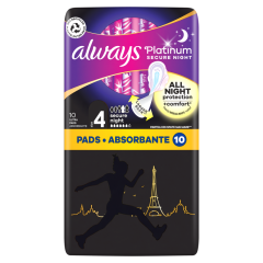 Always Platinum Secure Night (4-Es Méret) Szárnyas Egészségügyi Betét, 10 db