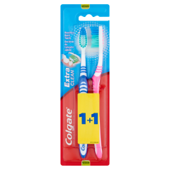 Colgate Extra Clean közepes sörtéjű fogkefe 2 db