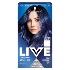 Schwarzkopf Live tartós hajfesték U67 Mercury kék