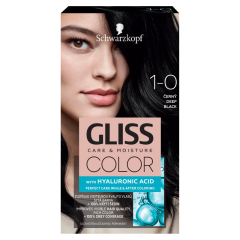 Schwarzkopf Gliss Color tartós hajfesték 1-0 Sötét fekete