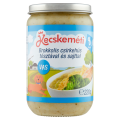 Kecskeméti brokkolis csirkehús tésztával és sajttal bébiétel 8 hónapos kortól 220 g