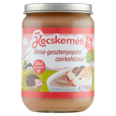 Kecskeméti alma-gesztenyepüré csirkehússal bébiétel 5 hónapos kortól 190 g