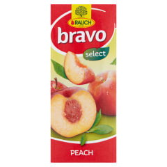 Rauch Bravo Select őszibarack gyümölcsital cukorral és édesítőszerekkel, C-vitaminnal 0,2 l