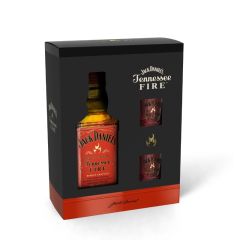 Jack Daniel´s whiskey 0,7L fire + 2db pohár díszdobozos