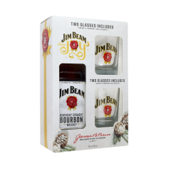 Jim Beam whisky 0,7l white + 2db pohár díszdobozban