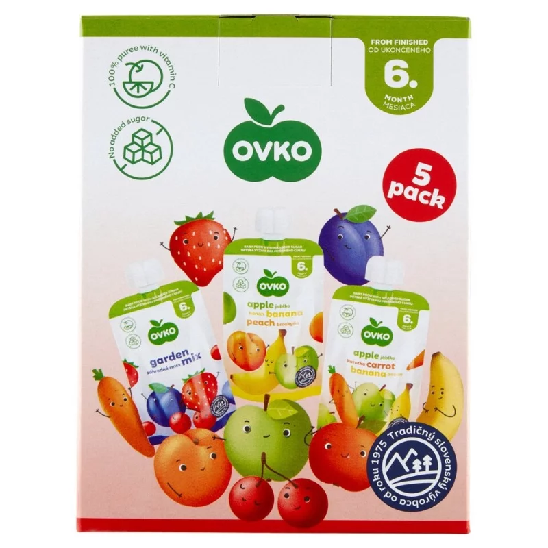 Ovko bébi desszert 5x120g Pouch Válogatás 6hó