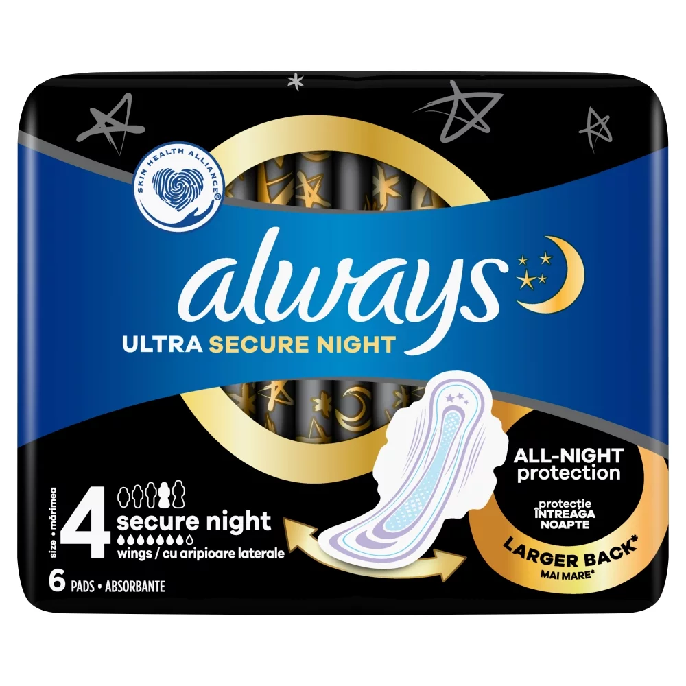 Always egészségügyi betét 6db Ultra Secure Night