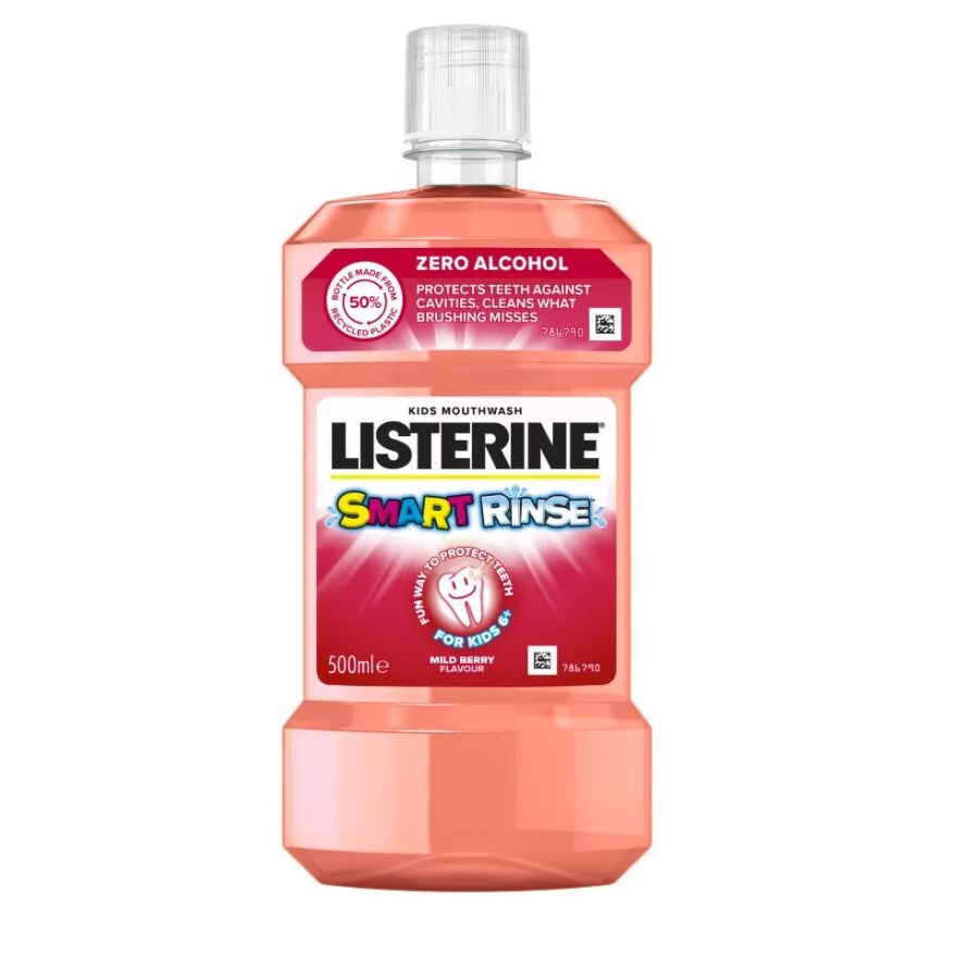 Listerine gyermek szájvíz 500ml Smart Rinse epres