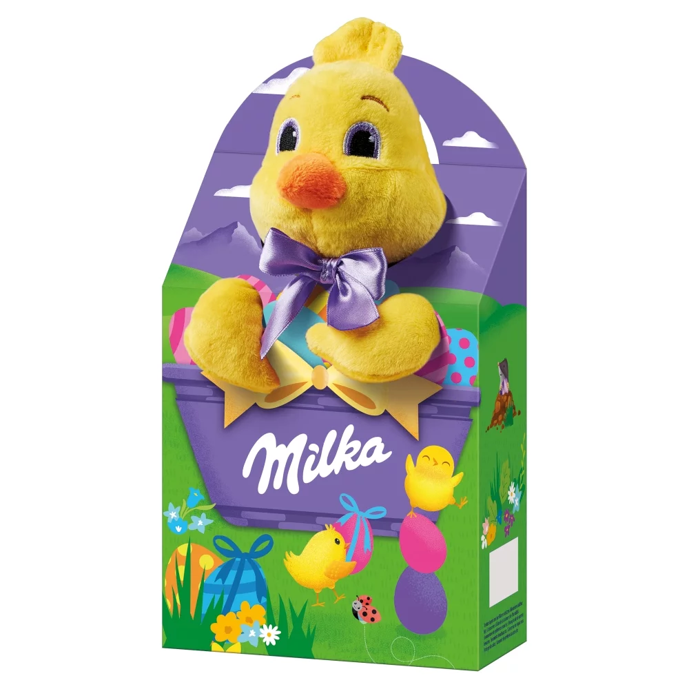 Milka tejcsokoládé 96g húsvéti ajándékcsomag plüss - Csibe