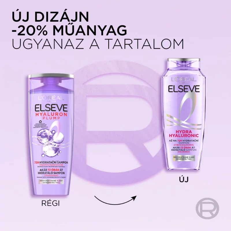 L´oréal Paris Elseve Hyaluron Plump akár 72 órán át hidratáló sampon hialuronsavval, 250 ml