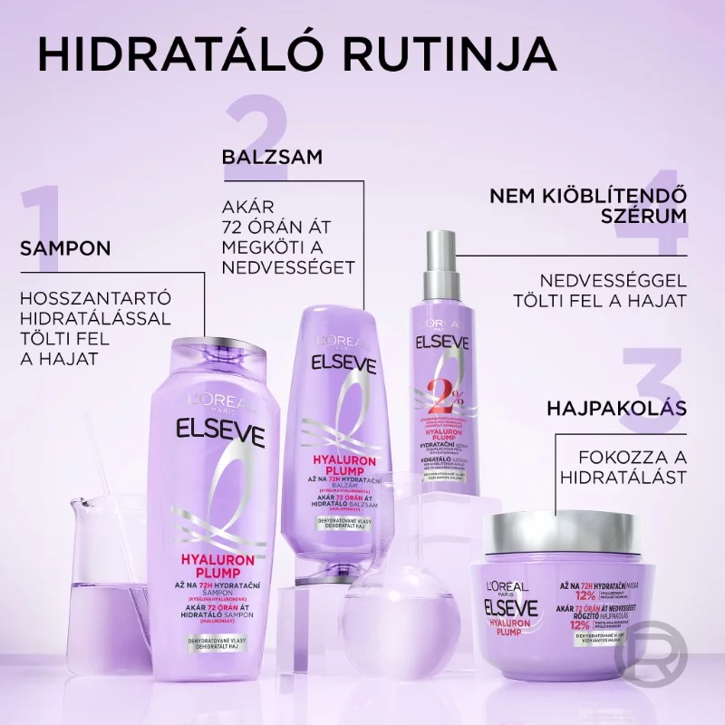 L´oréal Paris Elseve Hyaluron Plump akár 72 órán át hidratáló balzsam hialuronsavval, 200 ml