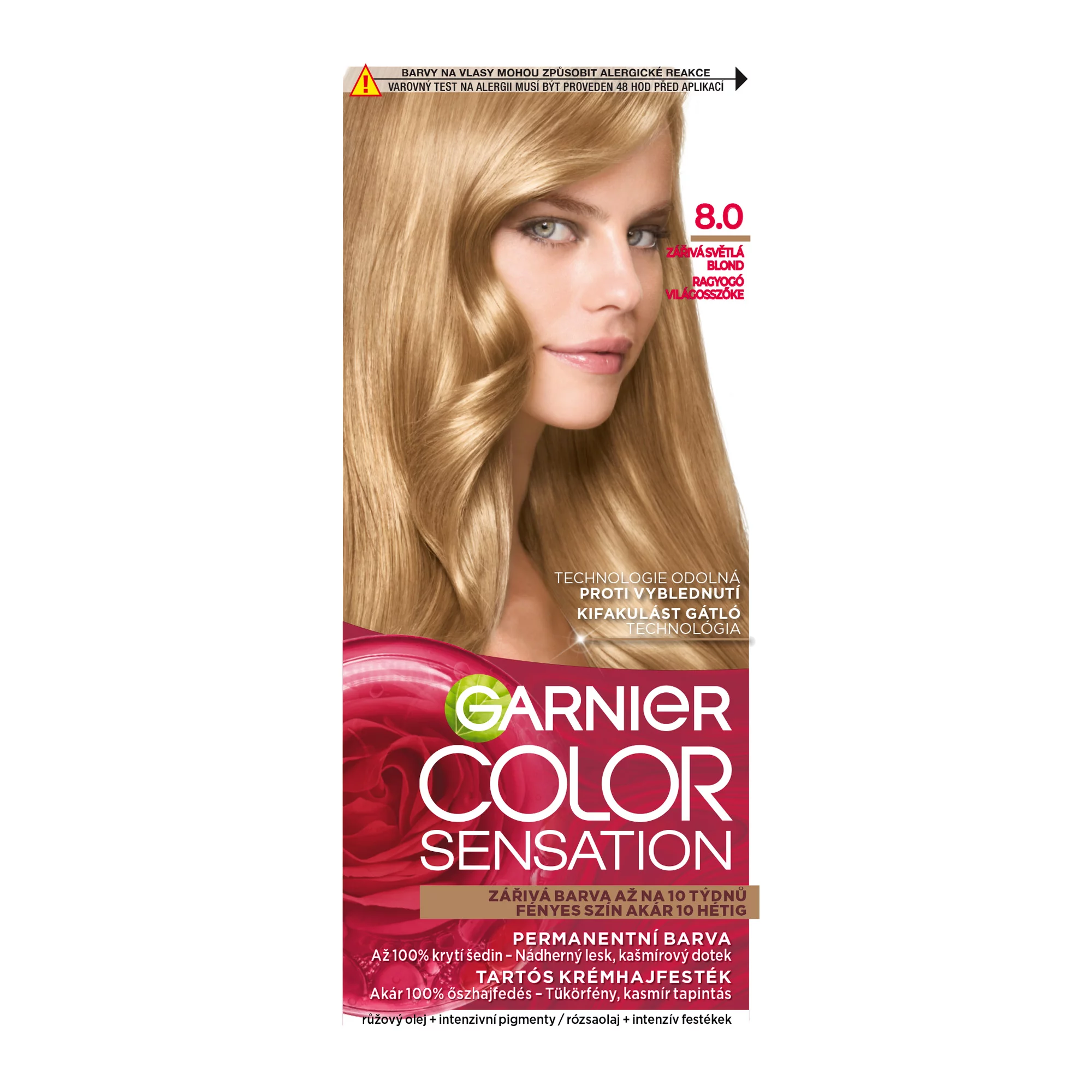 Garnier Color Sensation Tartós hajfesték 8 .0 Ragyogó Világosszőke