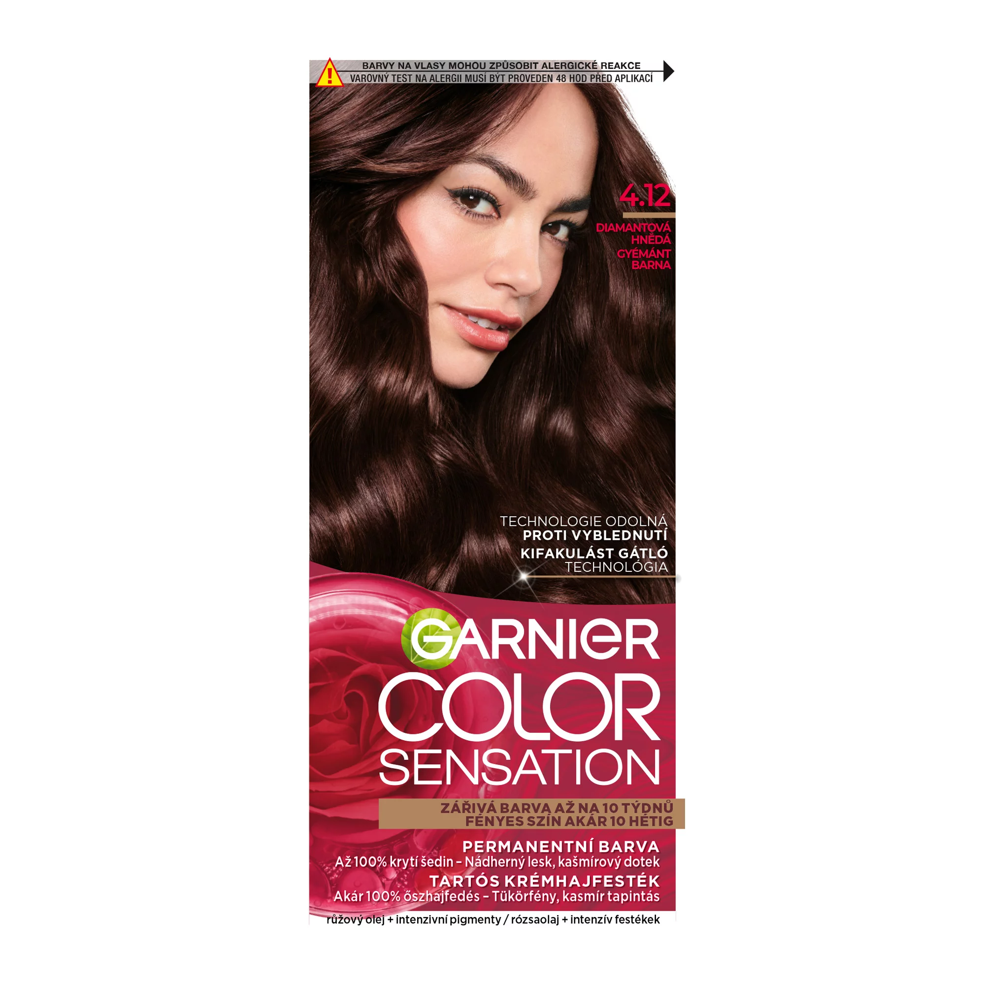Garnier Color Sensation tartós krémhajfesték 4.12 Gyémánt Barna