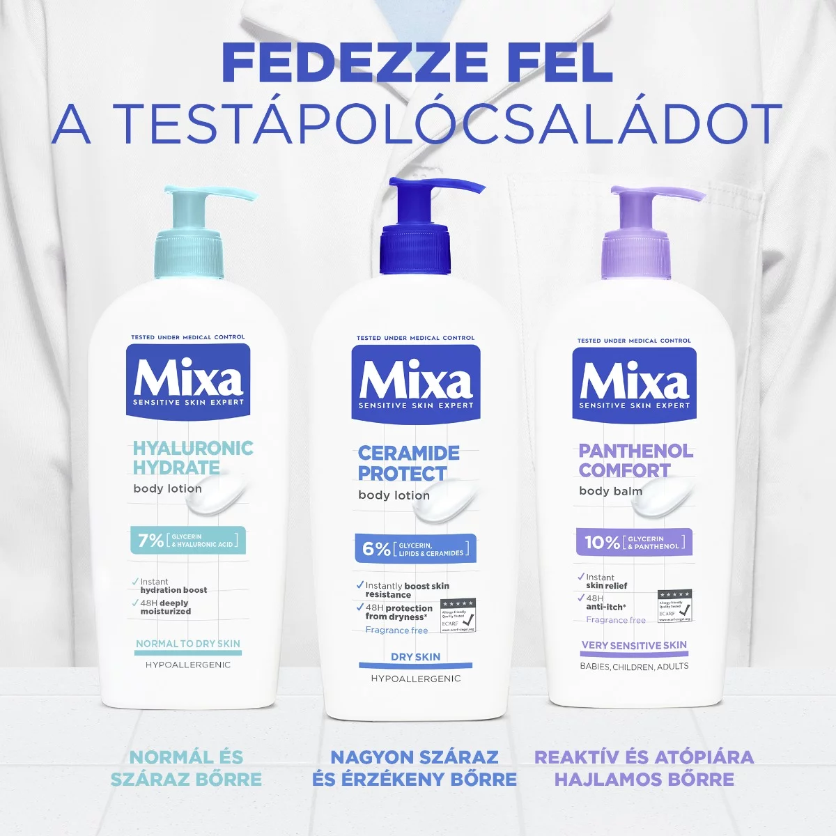 Mixa testápoló 400ml Hyalurogel