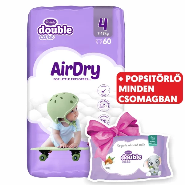 Violeta Double Care Air Dry nadrágpelenka S4 60db + 40db törlőkendő