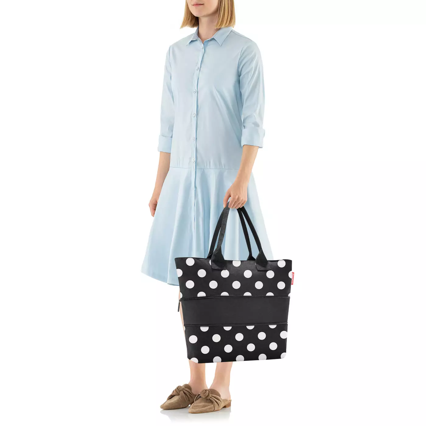 Reisenthel bevásárlótáska fehér pöttyös Shopper 