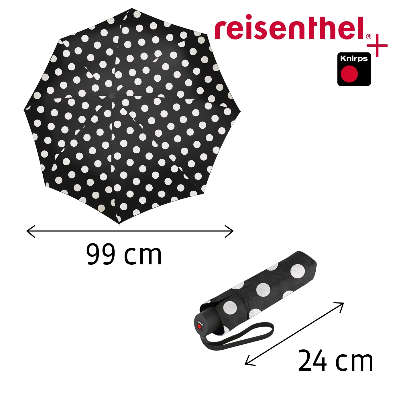 Reisenthel esernyő fehér pöttyös Umbrella pocket classic 