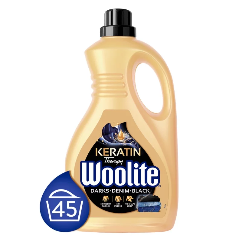 Woolite Keratin Therapy folyékony mosószer keratinnal sötét ruhákhoz 45 mosás 2,7 l