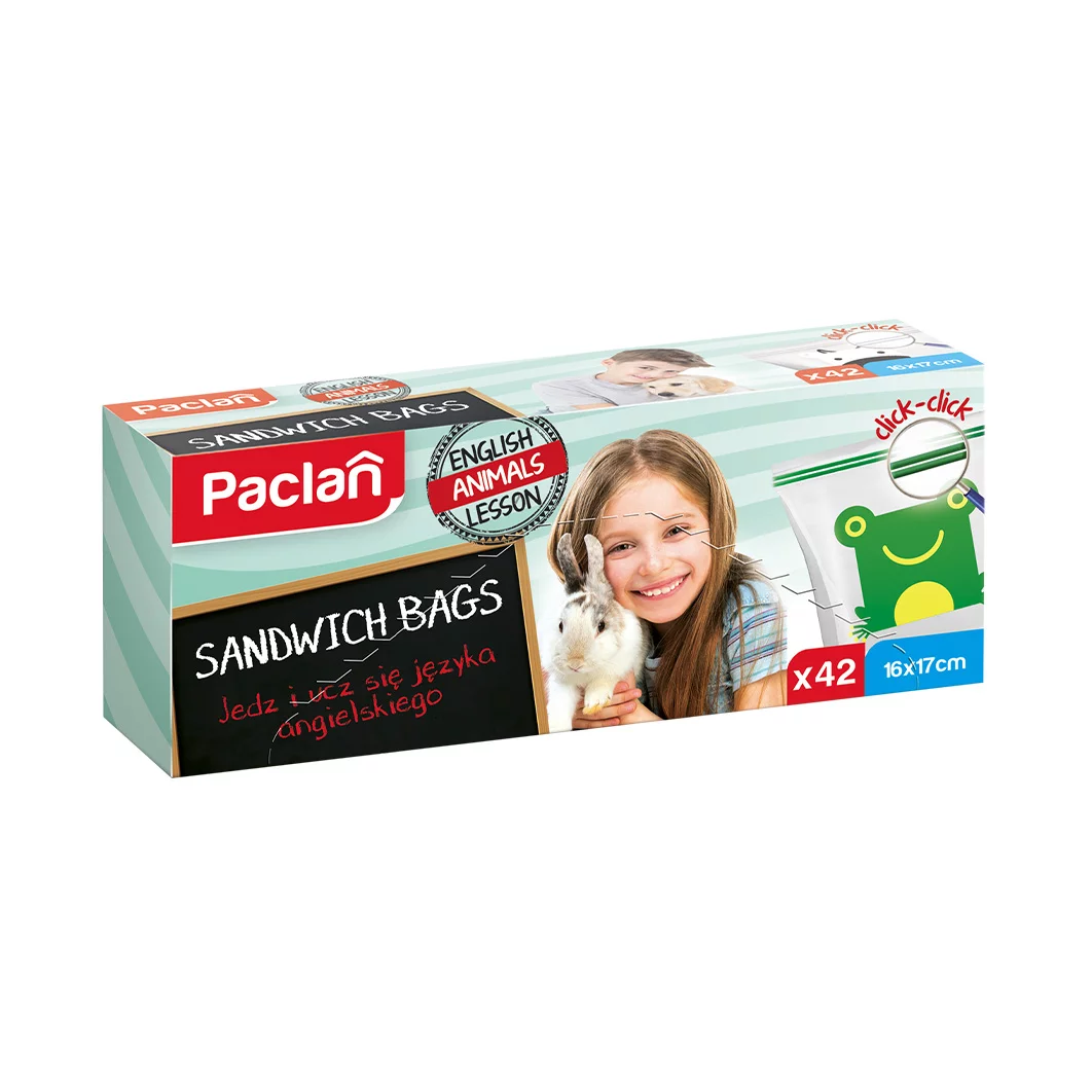 Paclan Click záras szendvicszacskó 42db 16cmx17cm 30my