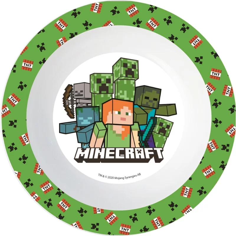 Műanyag Mikros mélytányér Minecraft 
