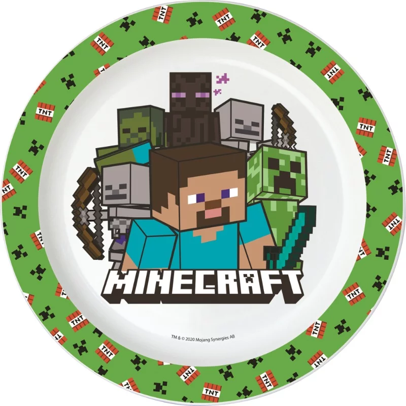Műanyag Mikros lapostányér Minecraft 