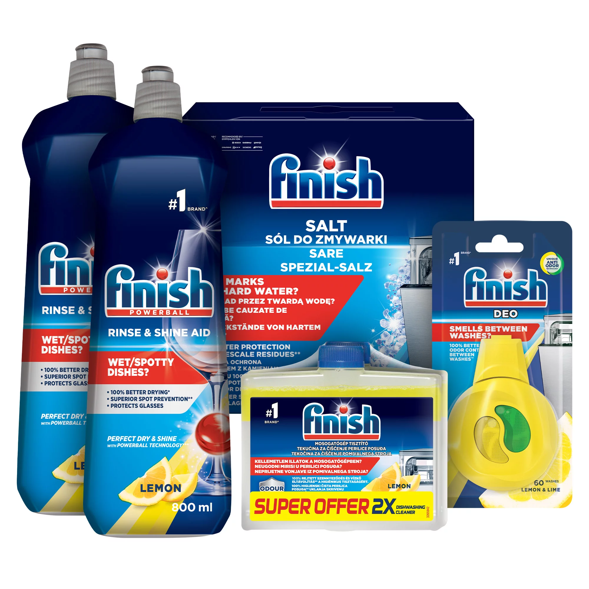 Finish Additív multipack (mosogatógép öblítőszer, só, illatosító, tisztító)