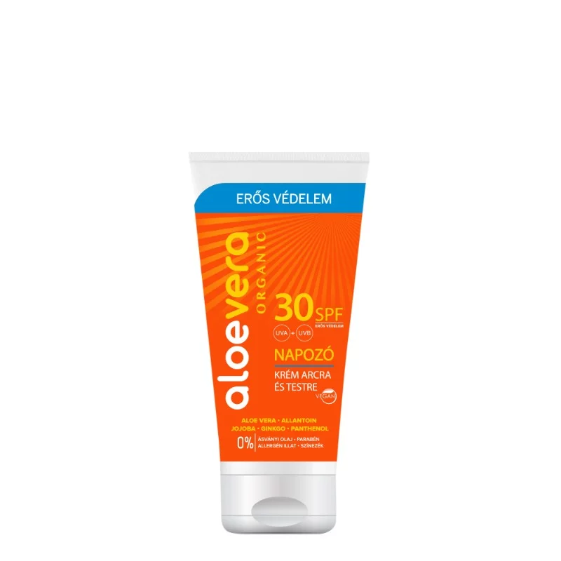 Aloe Vera Organic SPF30 Napozó krém arcra és testre 50ml