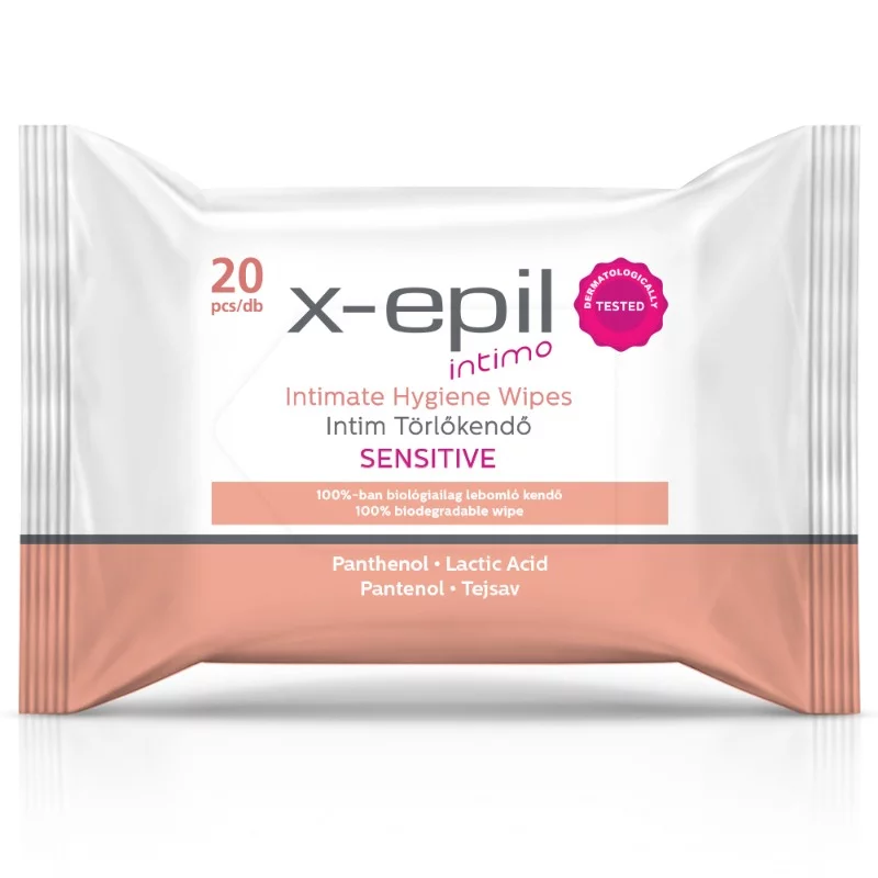 X-Epil Intimo Intim törlőkendő 20db - sensitive