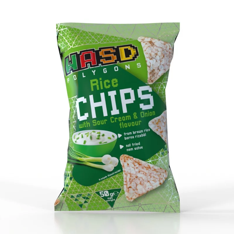 Wasd Polygons rizs chips 50g hagymás-tejfölös